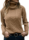 Solid Color Turtleneck Sweater Retro Long Sleeve Sweater - YLORESHOP