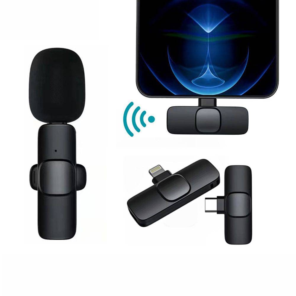 Microfono Lavalier wireless Mini microfono portatile per registrazione audio video per I Phone Android Batteria a lunga durata Giochi di trasmissione in diretta