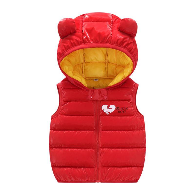 Gilet caldo per bambini Autunno Neonati maschi Gilet senza maniche Gilet per capispalla per bambini Giacche con cappuccio per bambini