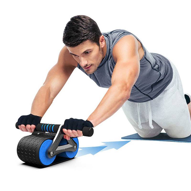 Double Wheel Abdominal Exerciser Women Men Automatic Rebound Ab Wheel Roller Waist Trainer Gym Sports Home Exercise Devices - YLORESHOP