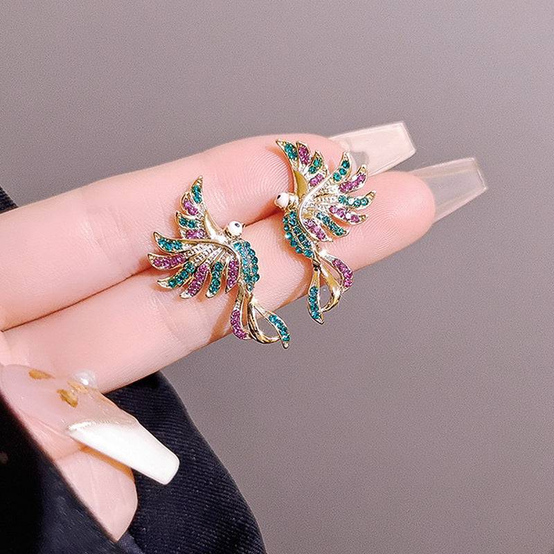 Colorful Auspicious Bird Ear Studs Women's Fashion - YLORESHOP