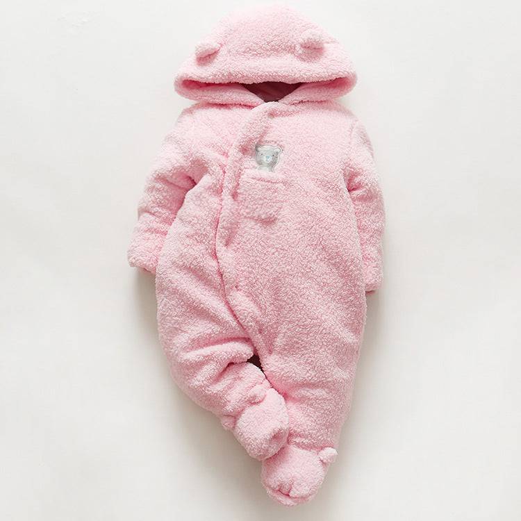 Baby clothes lamb winter cotton padded clothes baby newborn baby skin thickening climb Siamese clothes cotton - YLORESHOP