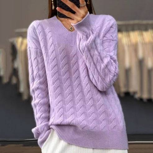 Maglione pullover maglione con scollo a V da donna