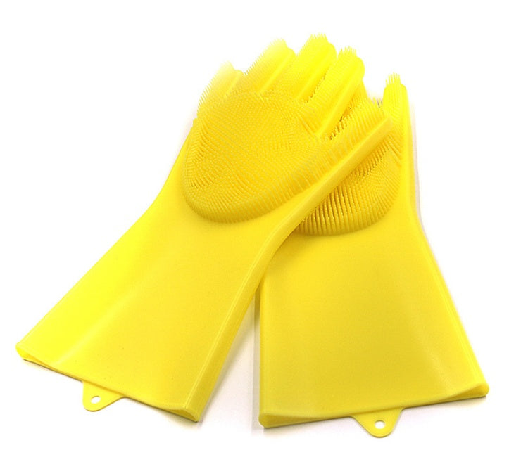 Silicone Heat-resistant Cleaning Brush Scrubbing Gloves - YLORESHOP