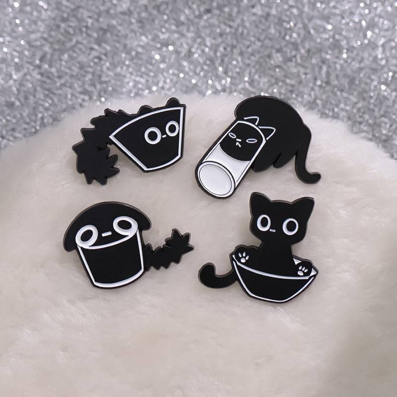 Foreign Trade New Cat-like Cute Animal Brooch Simple Minority All-match Decoration Scarf Buckle - YLORESHOP