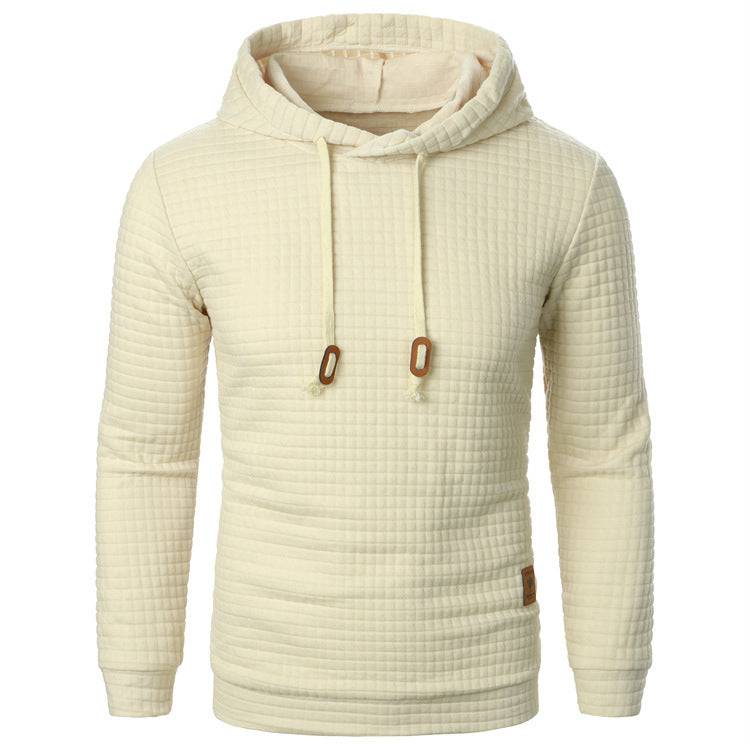 Felpa con cappuccio a maniche lunghe in maglione jacquard da uomo Top sportivo con cappuccio di colore caldo