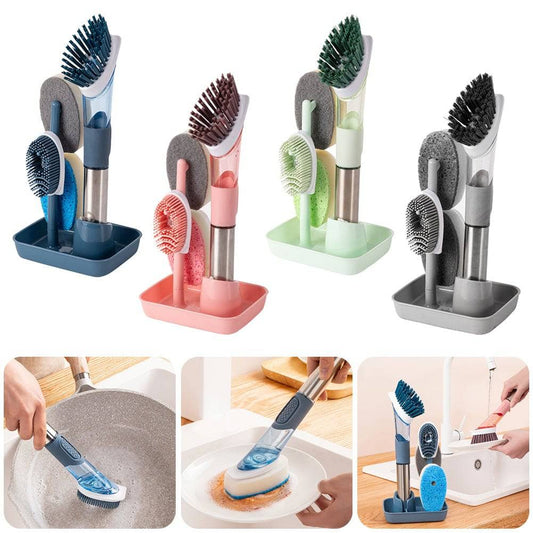 New Multifunctional Dish Brush Household Kitchen Oily Sponge Long Handle Cleaning Brush - YLORESHOP