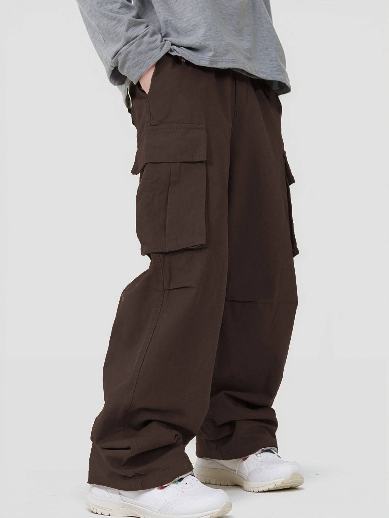 Salopette tascabile tridimensionale Pantaloni casual larghi con lacci funzionali