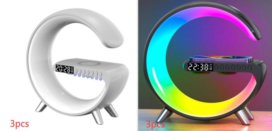 New Intelligent G Shaped LED Lamp Bluetooth Speake Wireless Charger Atmosphere Lamp App Control For Bedroom Home Decor - YLORESHOP