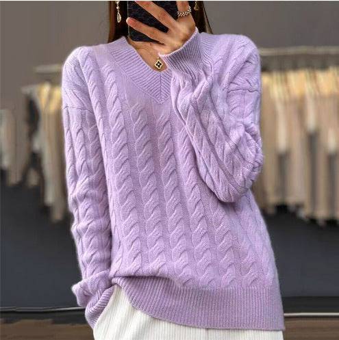 Maglione pullover maglione con scollo a V da donna