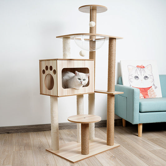 Cat Crawl Nest Scratching Board Forniture per alberi Capsula spaziale per giocattoli per animali domestici