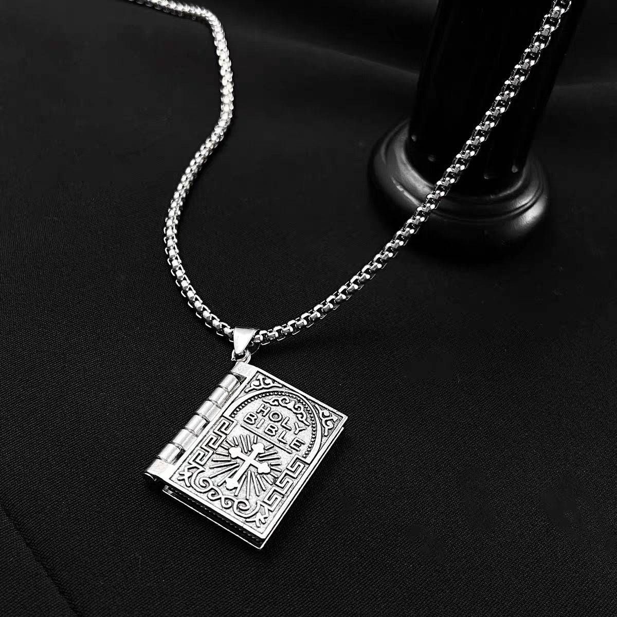 Stylish Pendant Flip-page Book Cross Necklace Fashion Jewelry - YLORESHOP