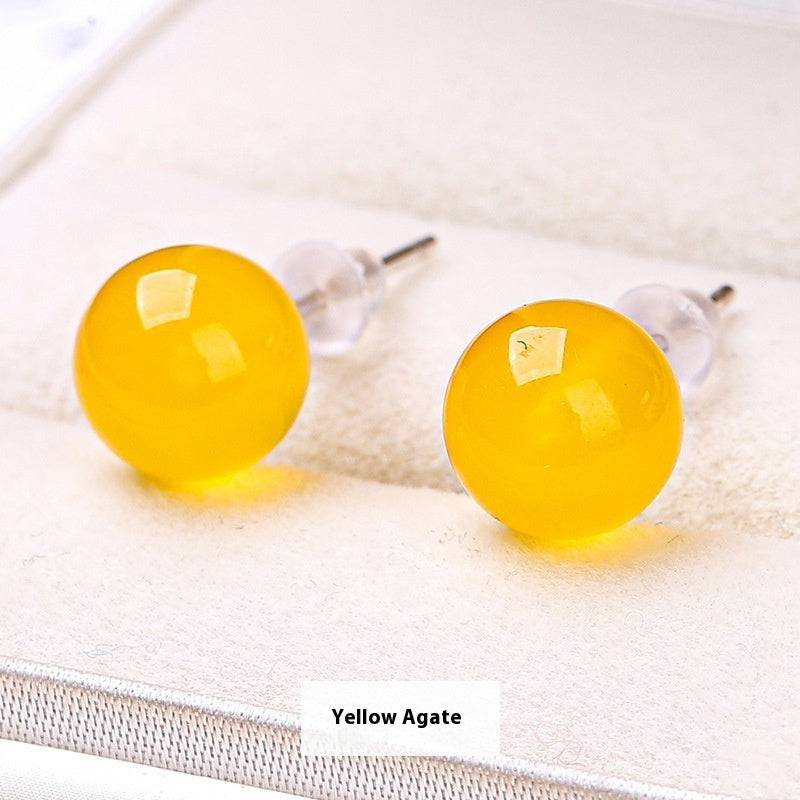 Natural Red Agate Temperamental Minority Stud Sense Earrings Wholesale - YLORESHOP