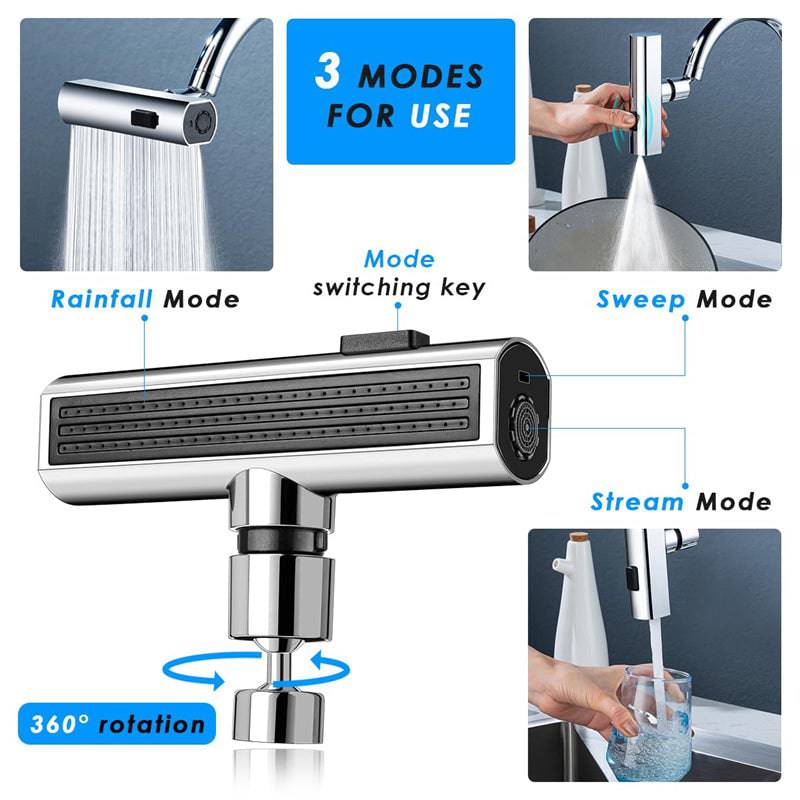 Kitchen Faucet Waterfall Outlet Splash Proof Universal Rotating Bubbler Multifunctional Water Nozzle Extension Kitchen Gadgets - YLORESHOP