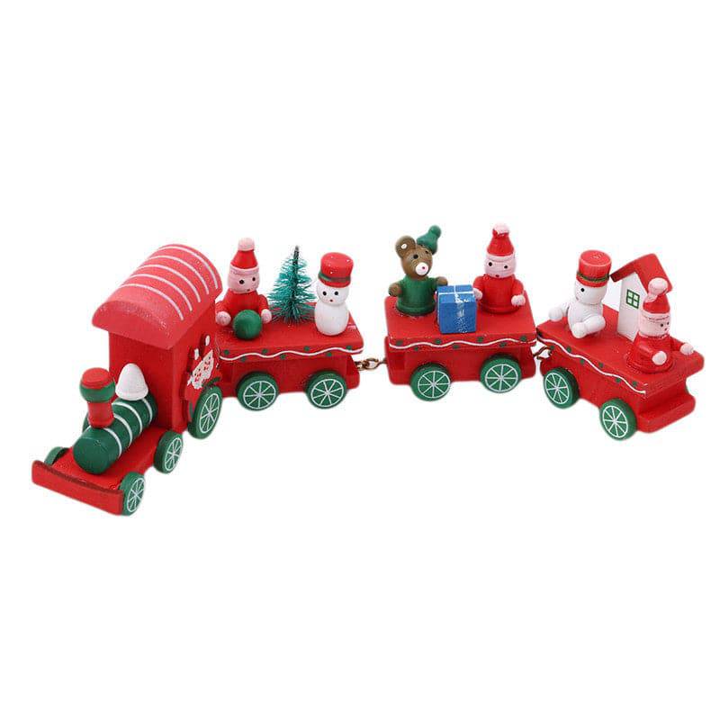 4pcs Mini Wooden Train Toys