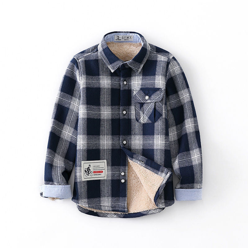 Boys plaid shirt long sleeve - YLORESHOP