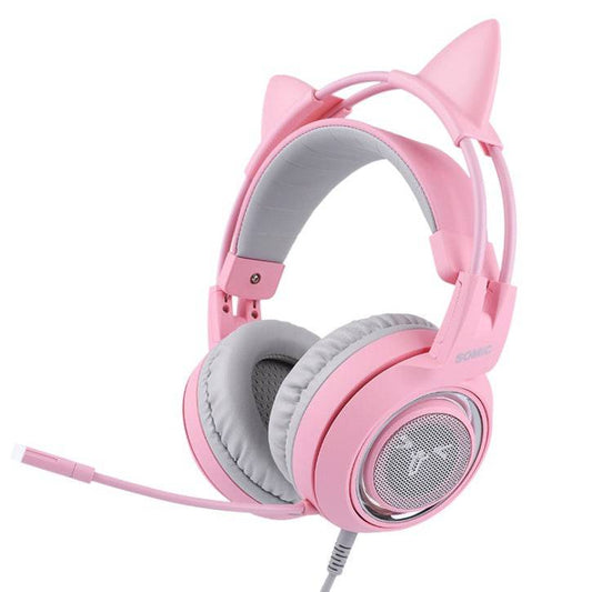 Cuffie da gioco G951 Cuffie con audio surround virtuale USB 7.1 Cuffie LED Cat Ear