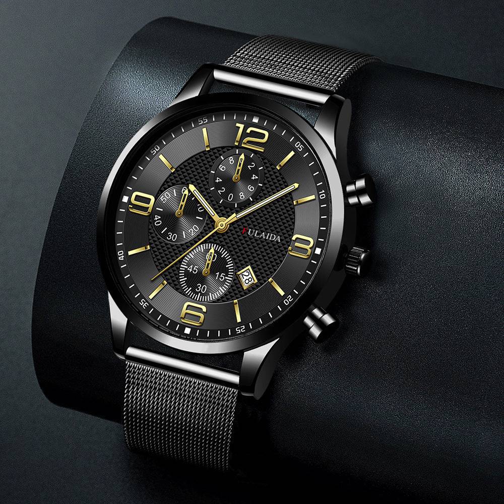 Mesh Strap Calendar Quartz Simple Casual All-match Men's Watch - YLORESHOP