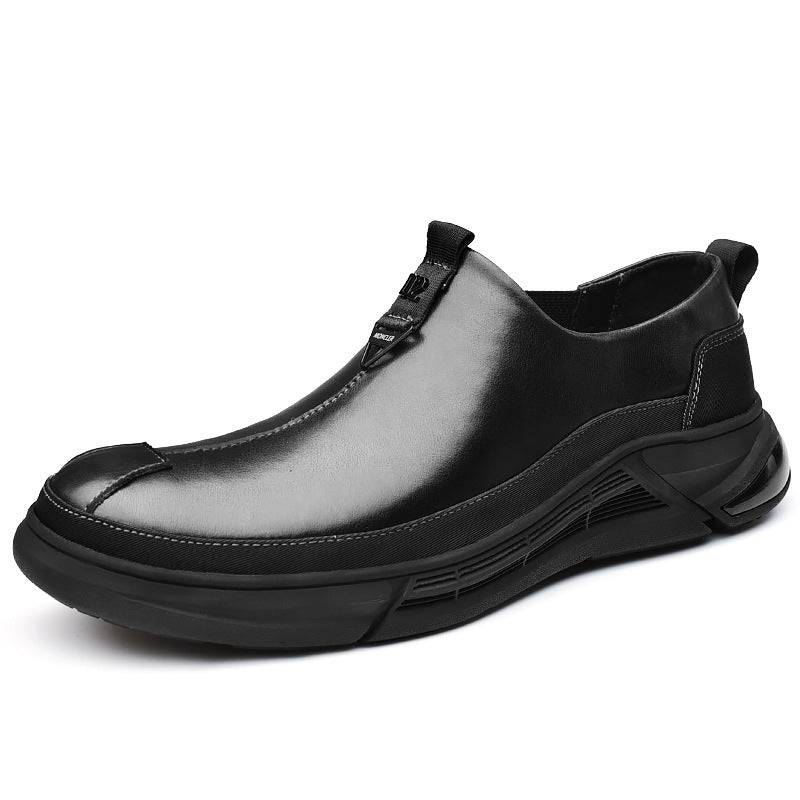 Thick-soled Business Leather Shoes Slip-on Plus Size Men's Low Cut Cowhide