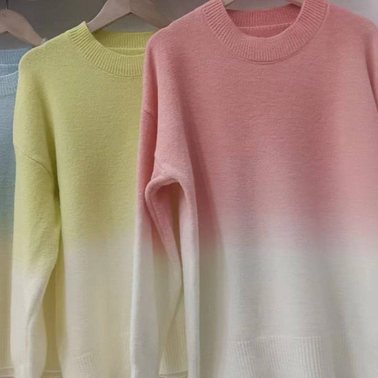 New Korean Style Crew Neck Pullover Sweater - YLORESHOP