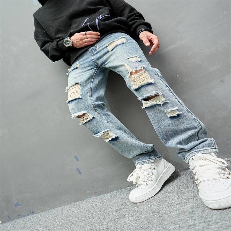 Jeans a gamba larga retrò casual da strada