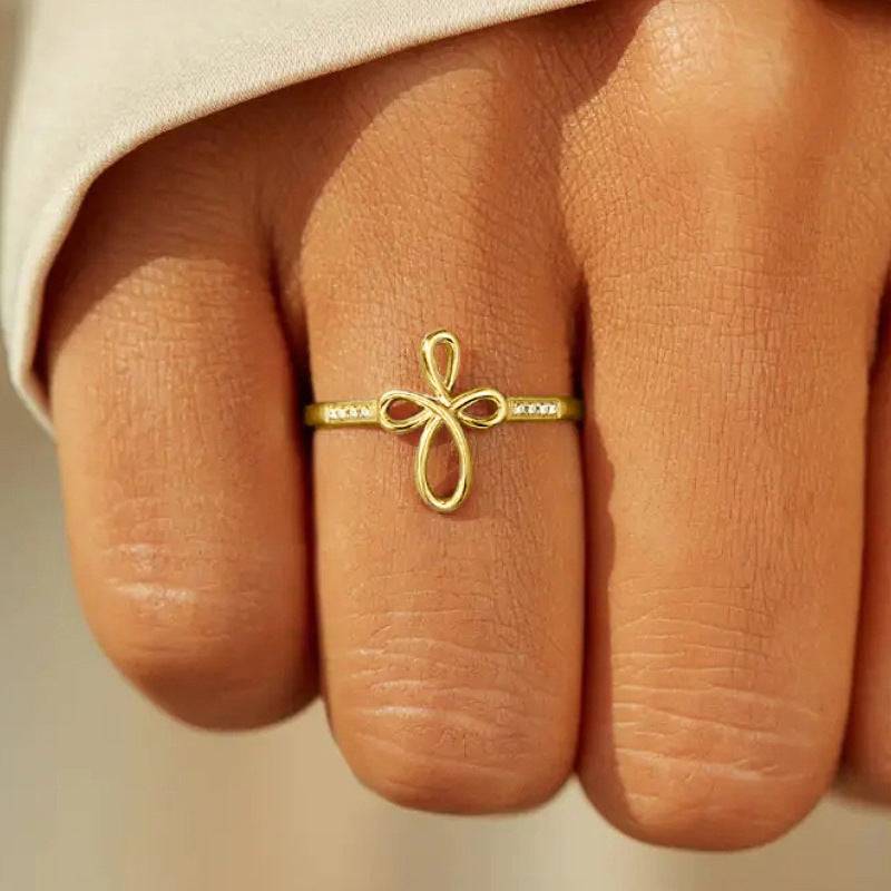 Simple Design Geometric Ring Cross Female - YLORESHOP