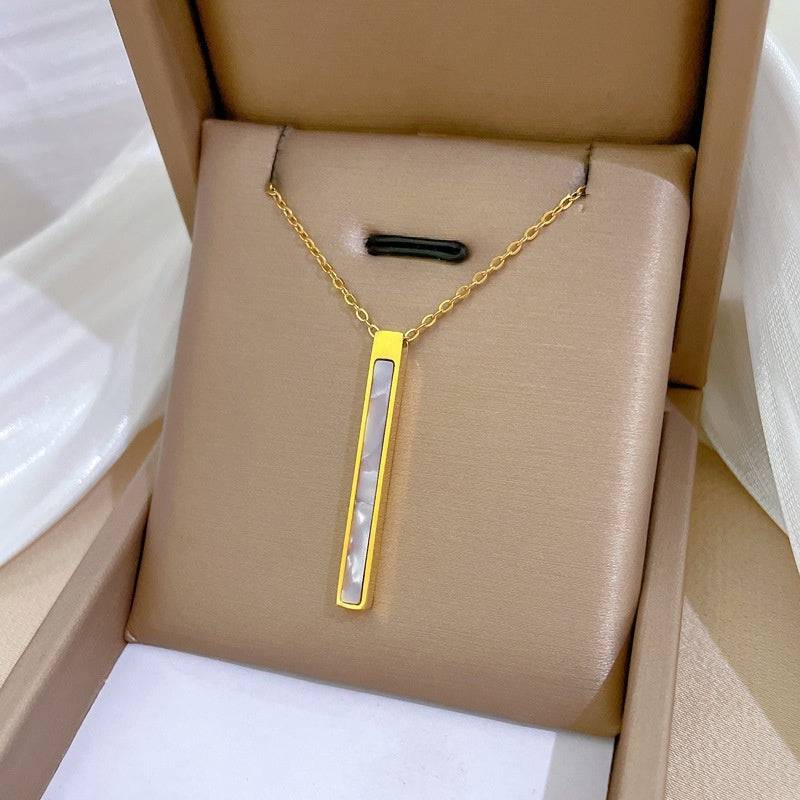 Long Elegant Personality Minimalist Style Stove Real Gold Necklace Female Ins Clavicle Chain - YLORESHOP