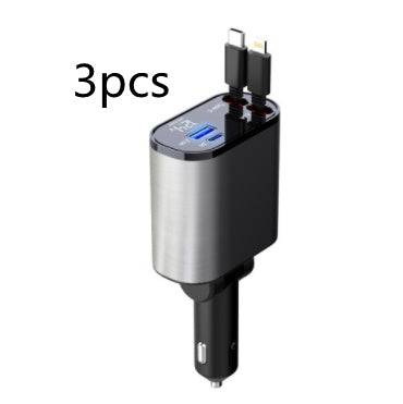 Caricabatteria da auto in metallo da 100 W con ricarica super veloce per accendisigari da auto USB e adattatore TYPE-C