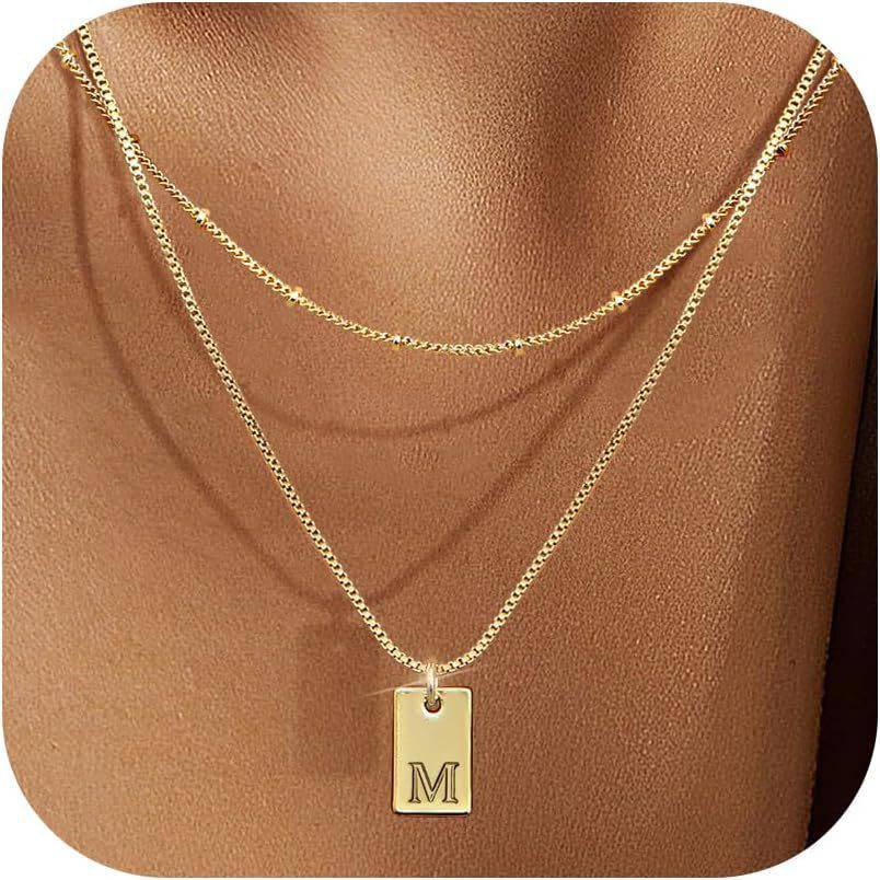 Simple Initial Letter Tag Pendant Necklace - YLORESHOP