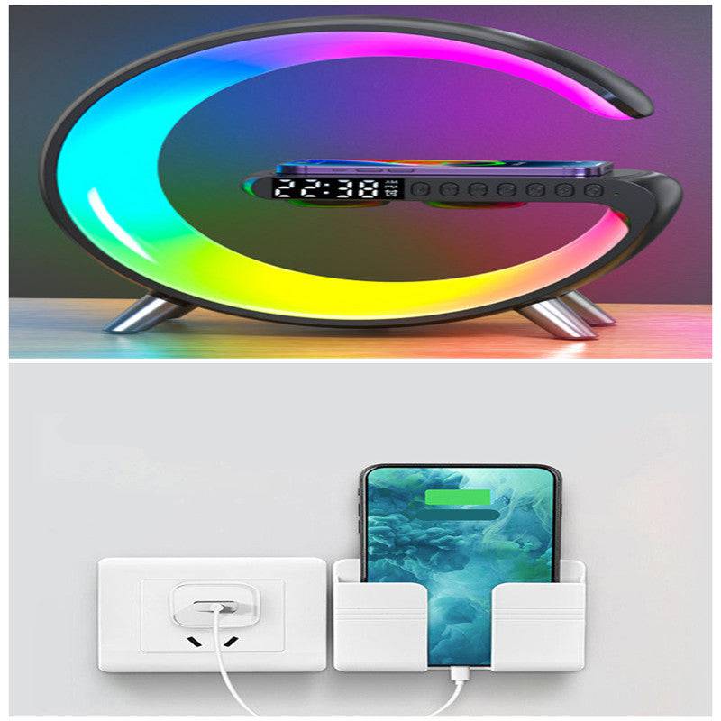 New Intelligent G Shaped LED Lamp Bluetooth Speake Wireless Charger Atmosphere Lamp App Control For Bedroom Home Decor - YLORESHOP