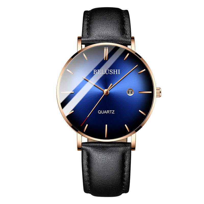 Blue Light Ultra-thin Fashion Men's Waterproof Quartz Watch - YLORESHOP