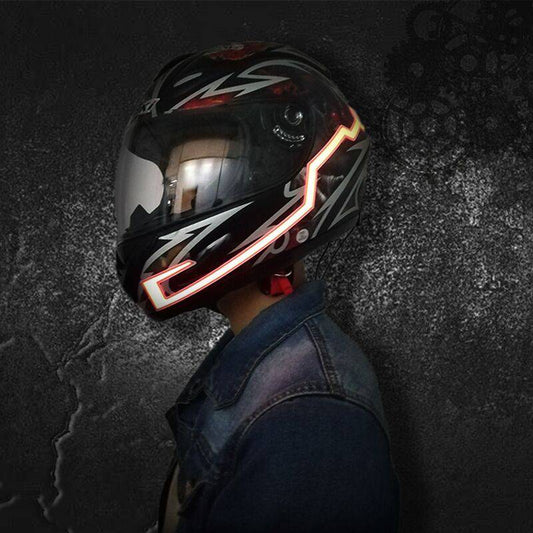 Casco moto EL Luce fredda Casco Luce Striscia Segnale notturno Adesivo per casco striscia modificata luminosa