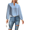 Stand Collar Bubble Long Sleeve Loose Shirt - YLORESHOP