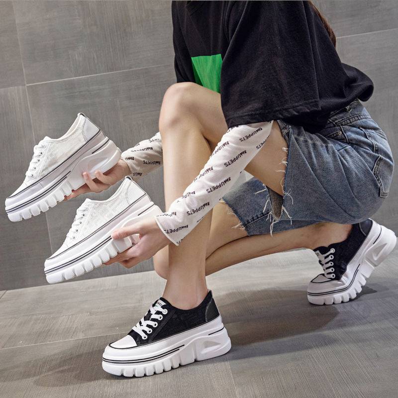 Height Increasing Insole Platform White Shoes