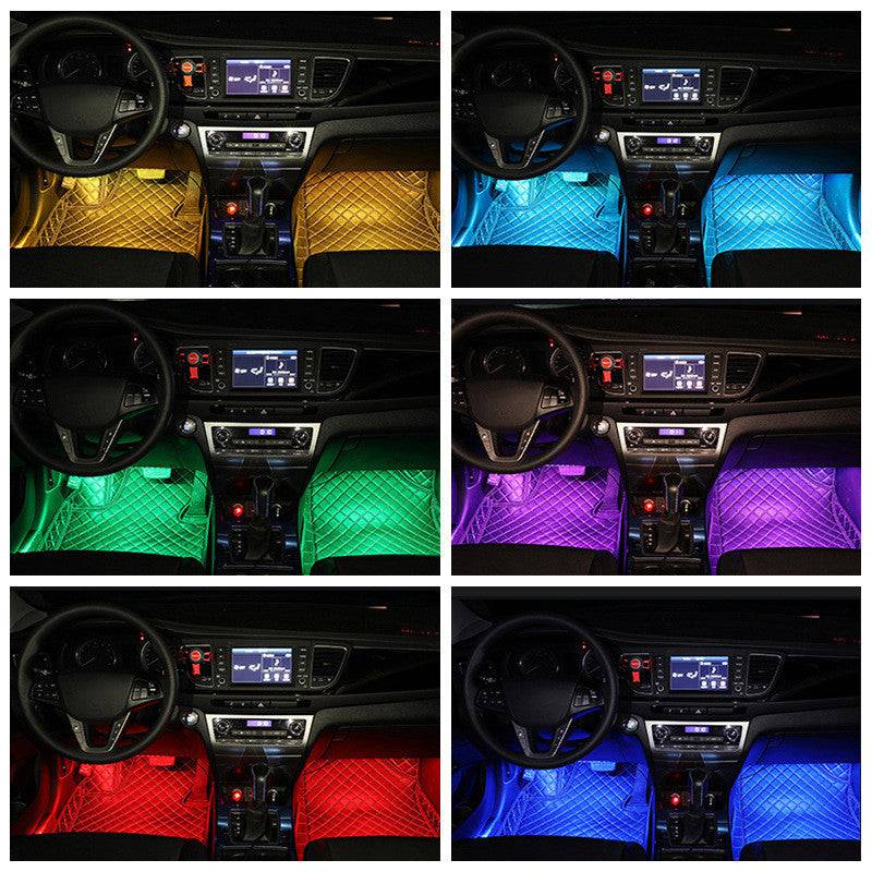 Styling Decorative Lamp LED Car Interior Light Waterproof Ambient Lamp Of Wireless Remote Music Control Car RGB Strip Lights - YLORESHOP