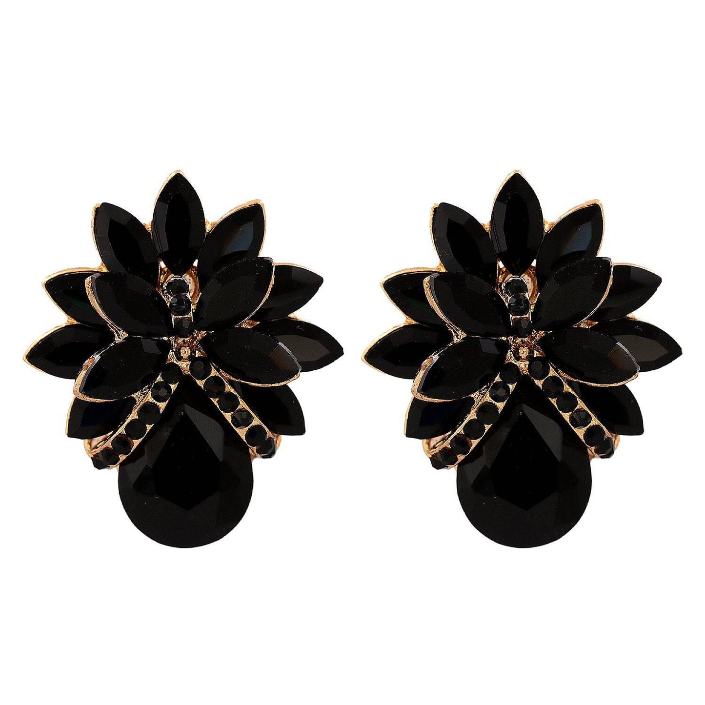 New Fashion Women's Personality Flower Rhinestone-embedded Earrings - YLORESHOP