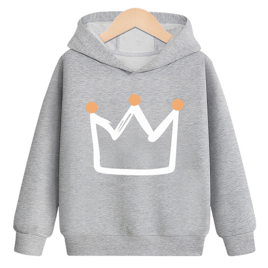 Crown hooded plus velvet sweatshirt - YLORESHOP