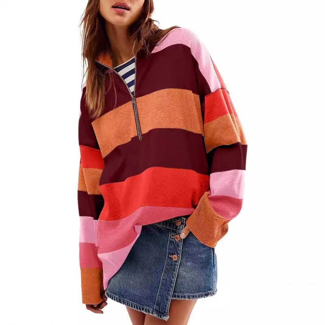 Pullover Split Color Block Sweater - YLORESHOP