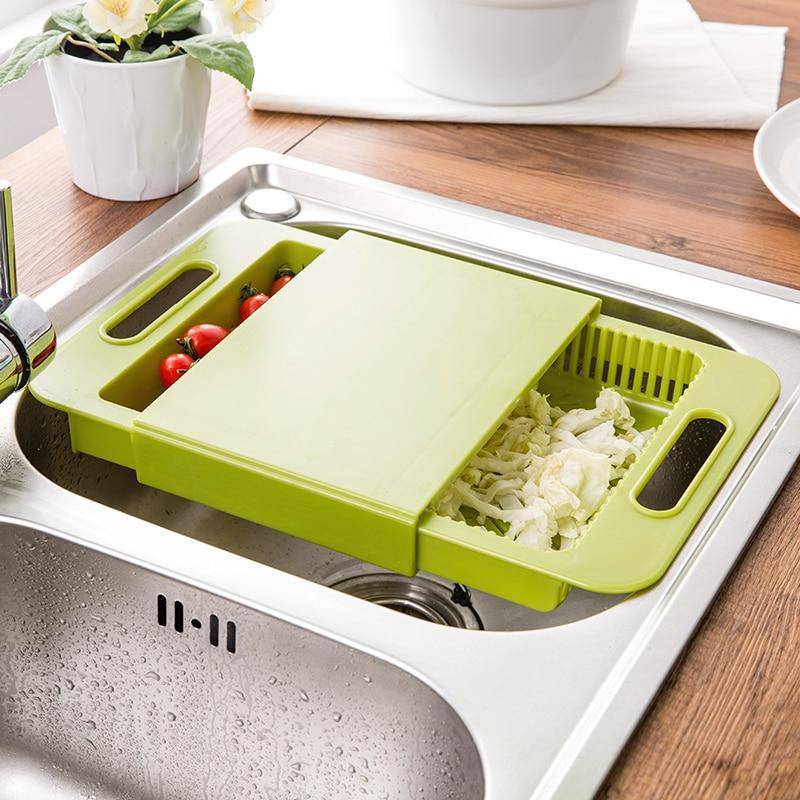 Multifunction Kitchen Chopping Blocks Sinks Drain Basket Cutting Board Vegetable Meat Tools Kitchen Accessories Chopping Board - YLORESHOP