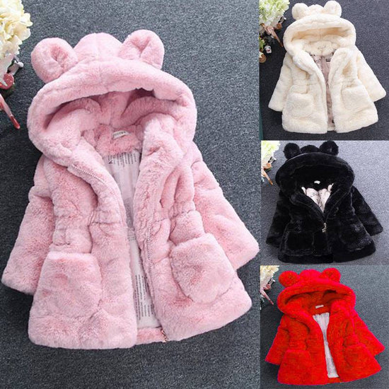 A girl's fur coat for autumn and winter - YLORESHOP