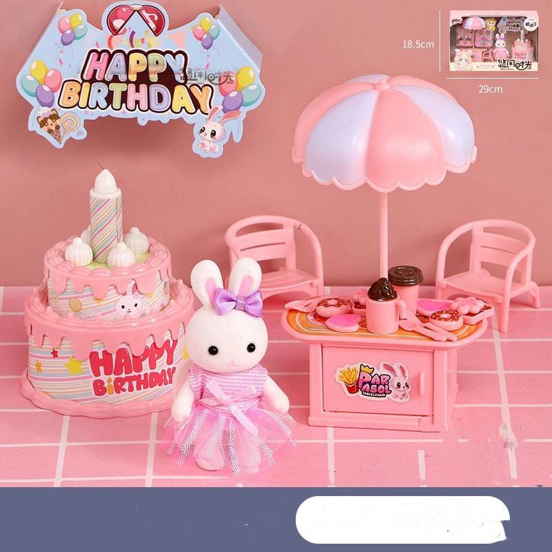 Bunny Bedroom Kitchen Girl Doll Cake Play House Children's Toys