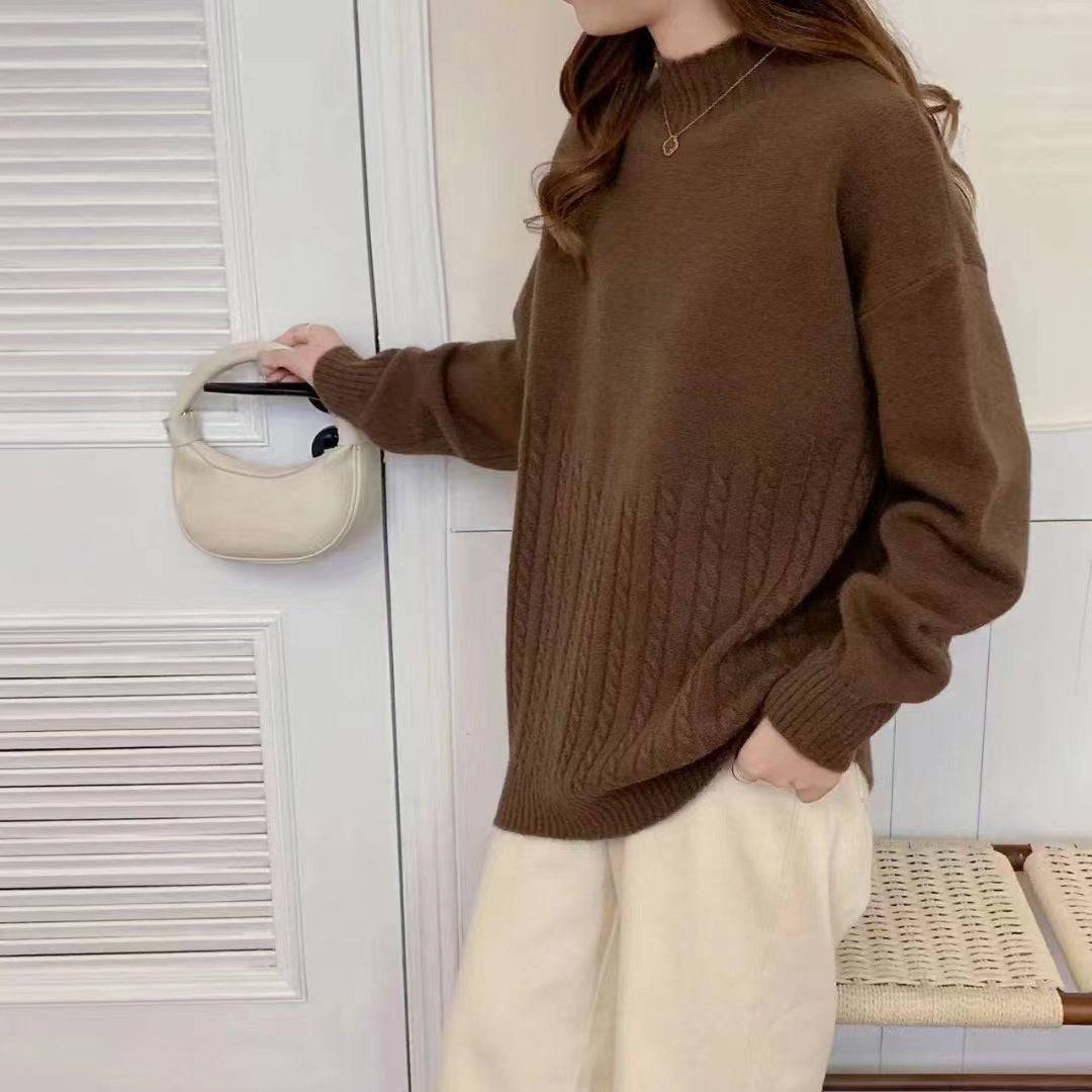 Autumn And Winter New Twist Simple Comfortable Sweater Bottoming Shirt - YLORESHOP