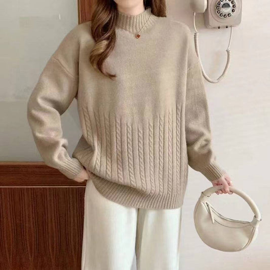 Autumn And Winter New Twist Simple Comfortable Sweater Bottoming Shirt - YLORESHOP