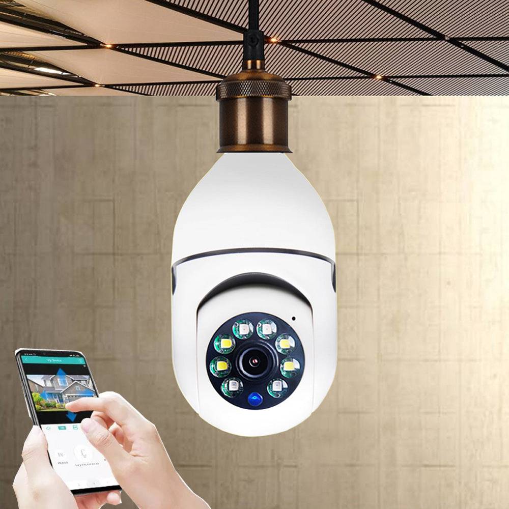 WiFi CAMERA 1080P Bulb 4X Zoom Camera E27 Home 5GWiFi Alarm Monitor