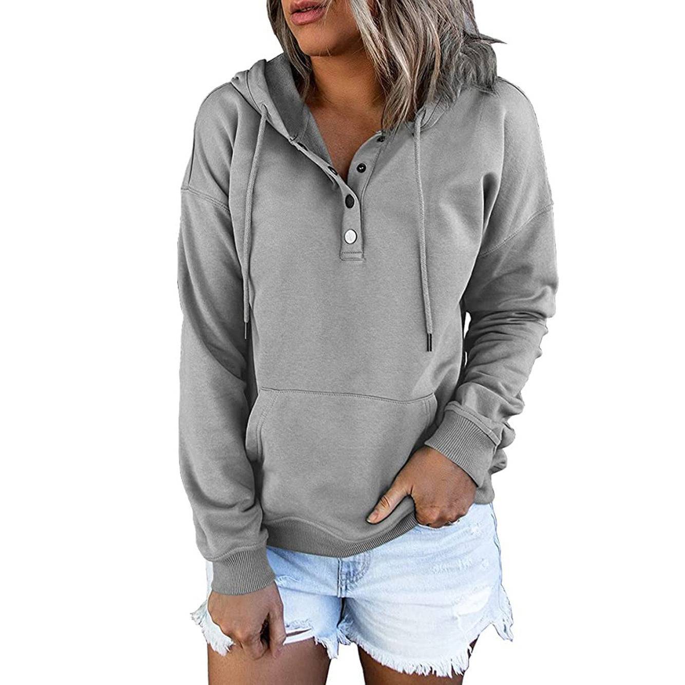 Women's Long-sleeved Coat Loose Casual Hooded Sweater - YLORESHOP