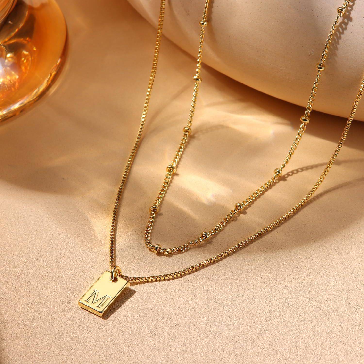 Simple Initial Letter Tag Pendant Necklace - YLORESHOP