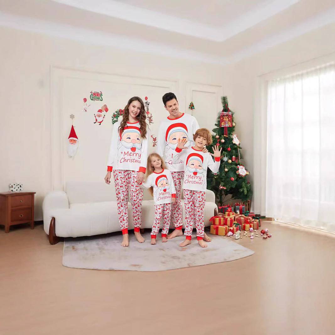 Letter Snowman Christmas Parent-child Suit Printed Homewear Pajamas - YLORESHOP