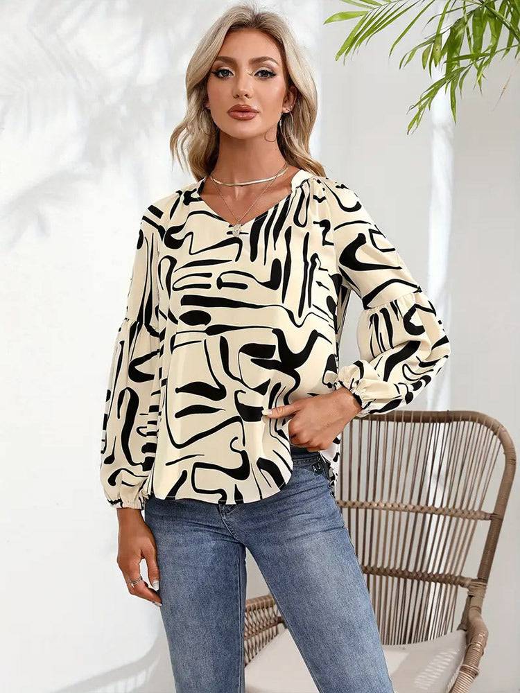 Fashion Irregular Printed Loose Top Women - YLORESHOP