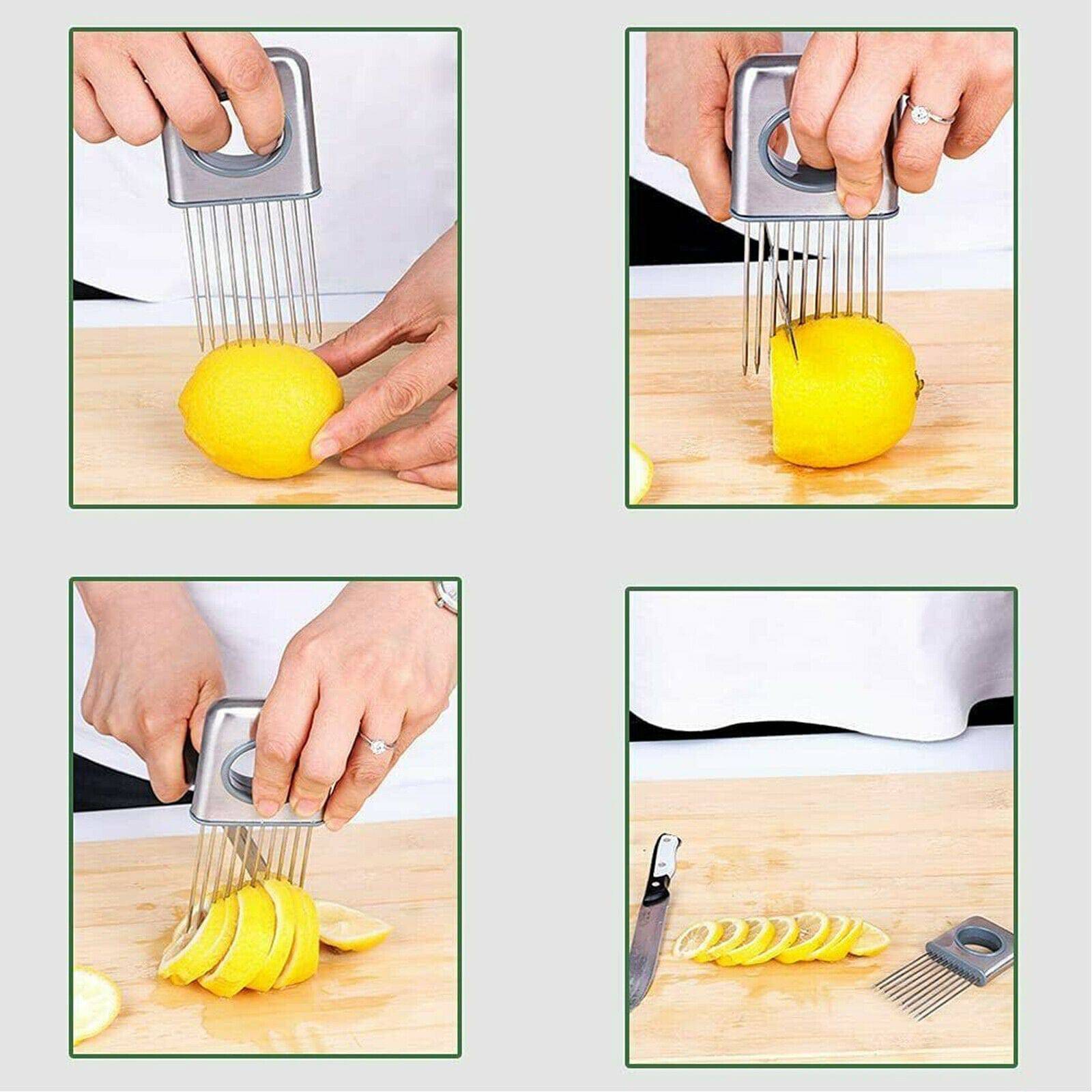 Onion Holder Slicer Vegetable tools Tomato Cutter Stainless Steel Kitchen Gadget - YLORESHOP