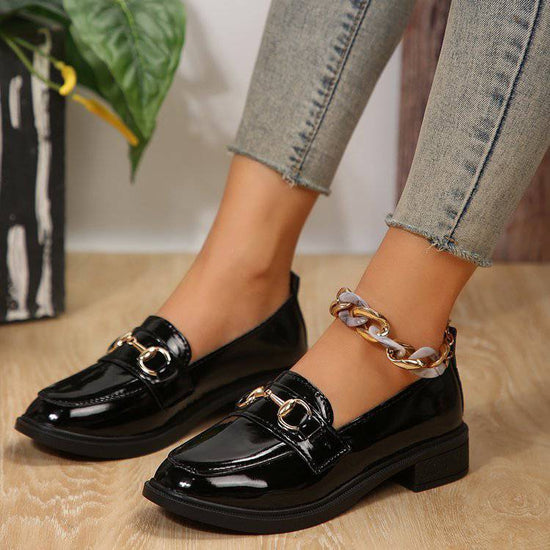 Plus Size British Style Leather Shoes Women - YLORESHOP